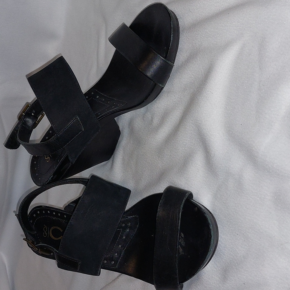 Black Suede & Leather Sandals